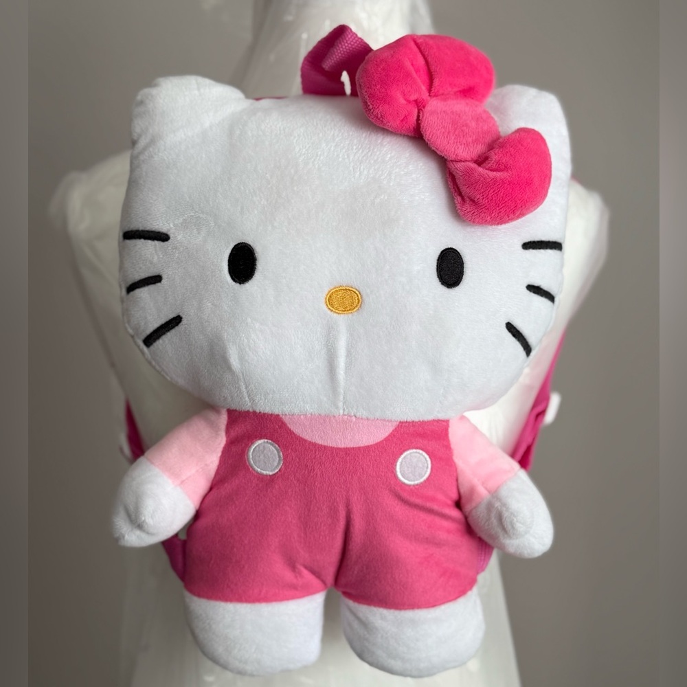 Hello Kitty White and Pink Plush Backpack